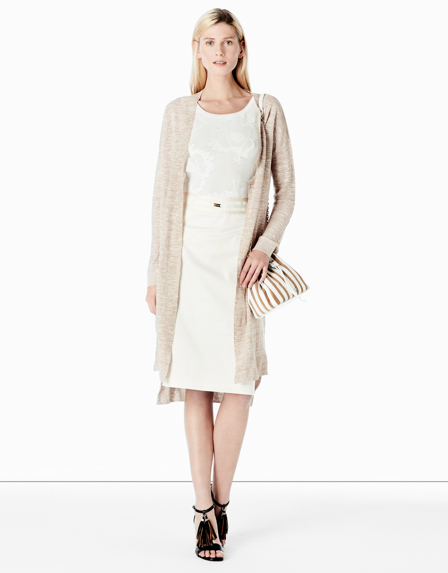 Off white straight skirt