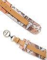 Beige/Orange combination double belt