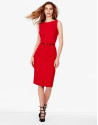 Vestido pespuntes rojo
