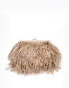 Bolso clutch plumas natural Royal