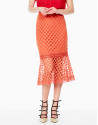 Falda encaje godets naranja