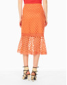 Falda encaje godets naranja