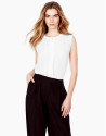 Top pliegue beige