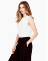 Top pliegue beige