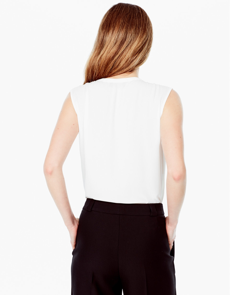 Top pliegue beige