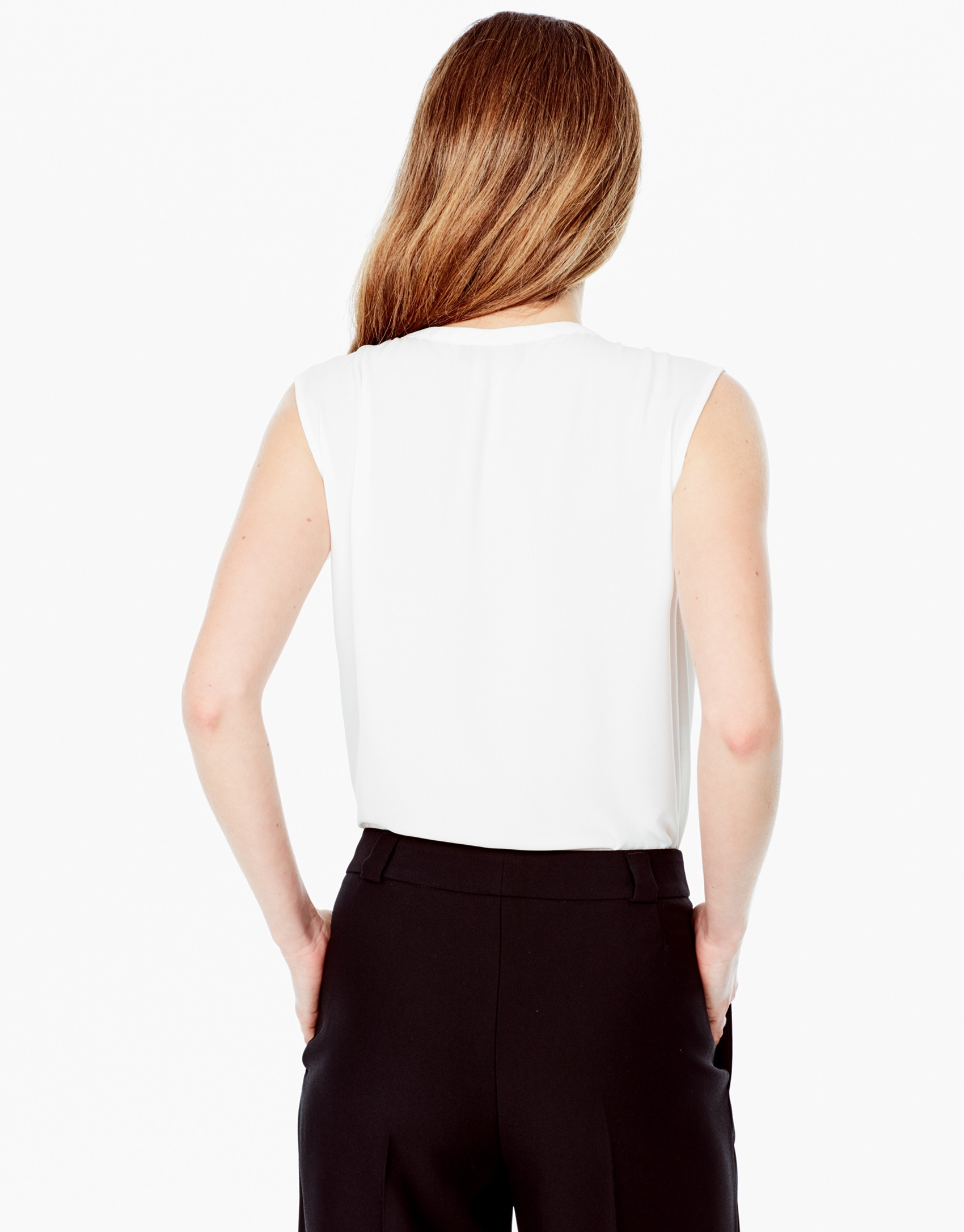 Top pliegue beige