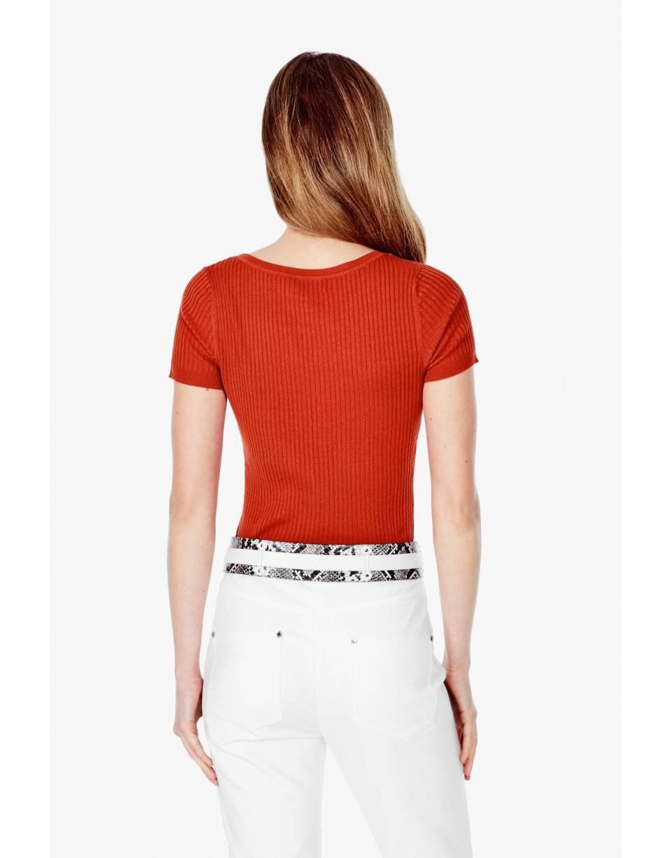 Jersey canalé naranja