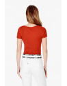 Orange ribbed sweater