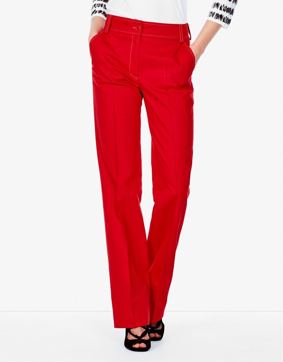 Pantalón recto coral