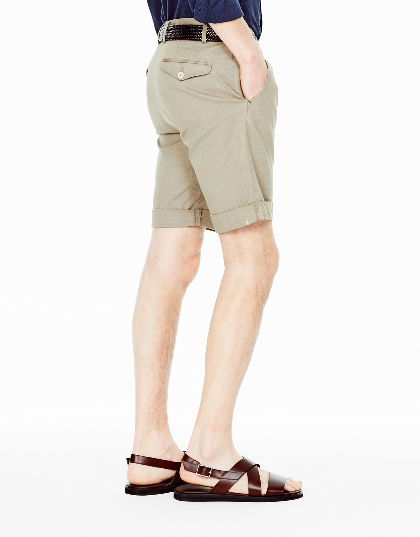 Beige cotton bermudas shorts