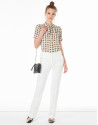 White straight pants