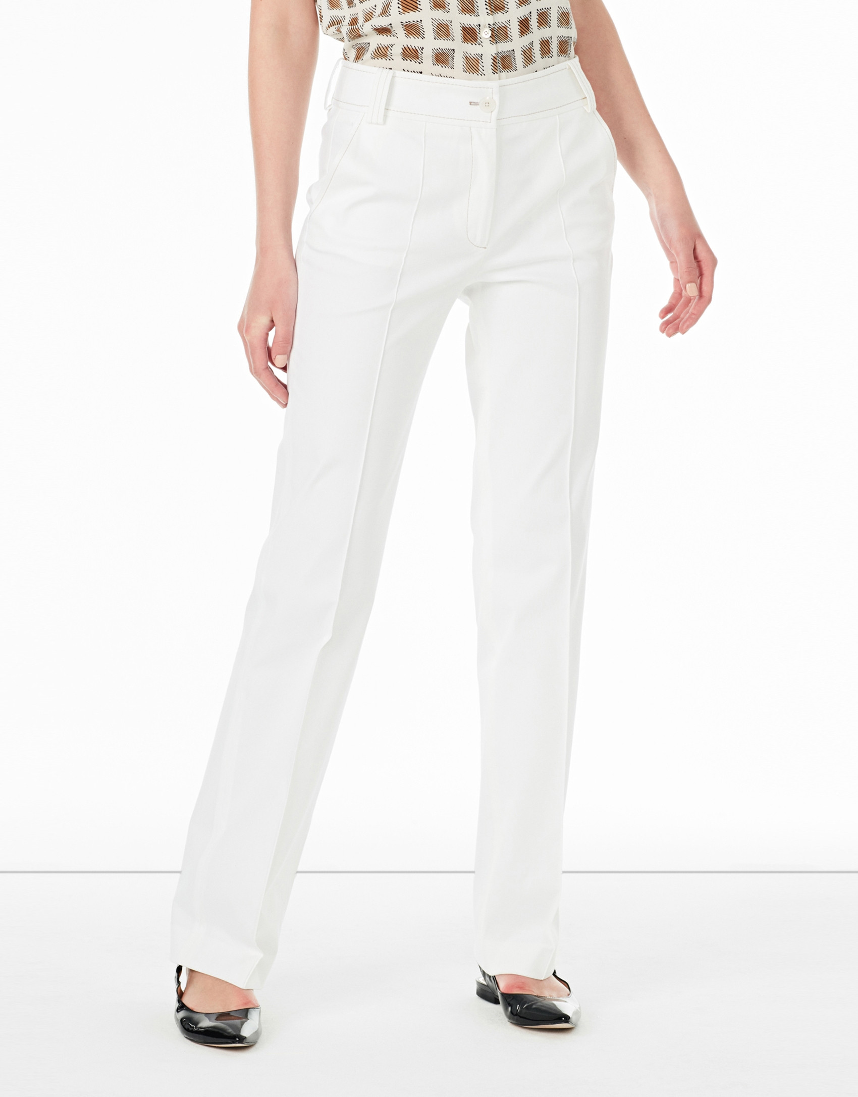 White straight pants