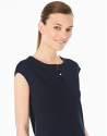 Navy blue-colored sleeveless top