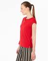 Red-colored sleeveless top