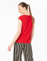 Red-colored sleeveless top