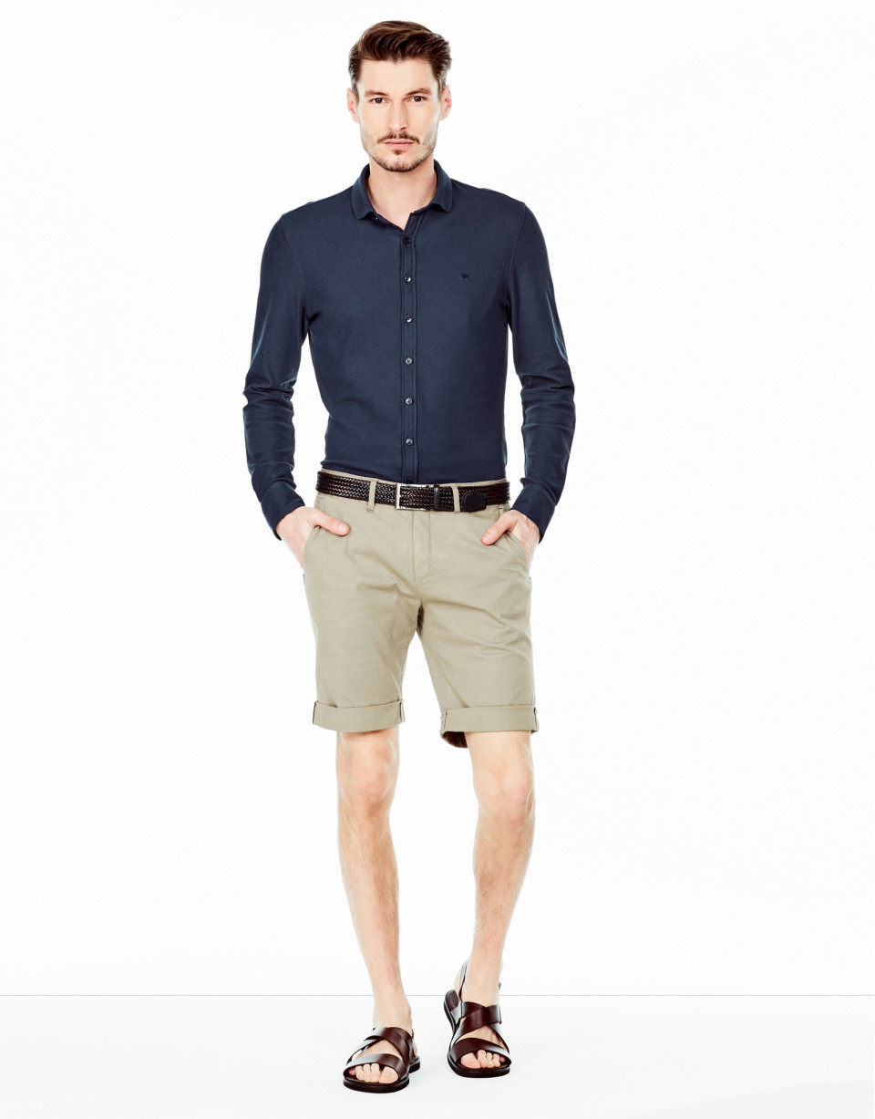Beige cotton bermudas shorts
