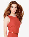 Vestido pespuntes naranja