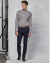 Navy blue / beige checked sport shirt