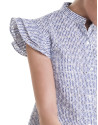 Camisa bordada volante azul