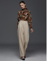 Grey herringbone pants with darts