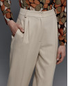 Grey herringbone pants with darts