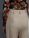Grey herringbone pants with darts