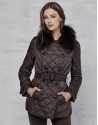 Brown quilted trench coat