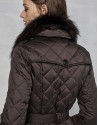 Brown quilted trench coat