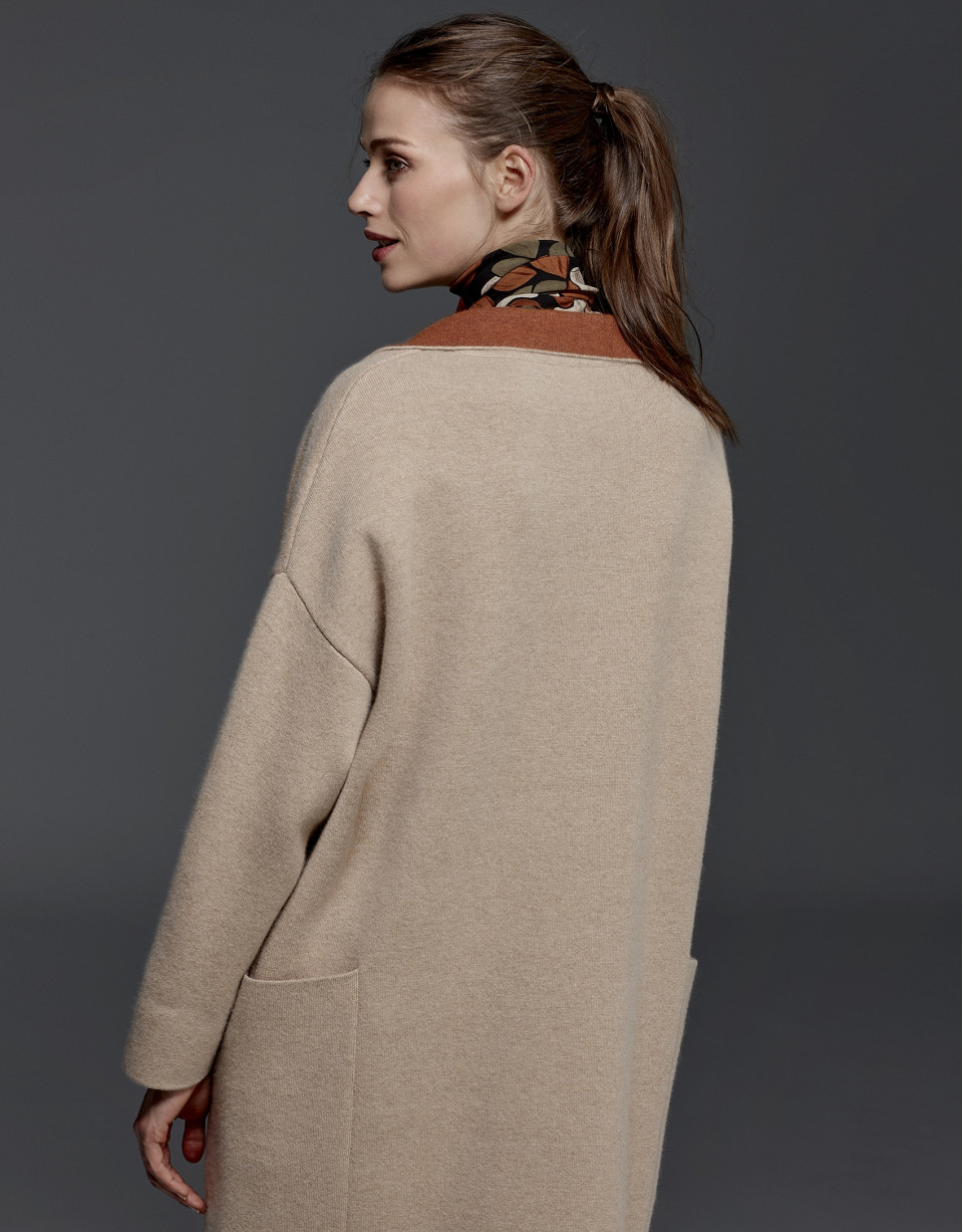 Gray, double-faced knit coat