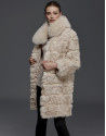 Beige lambskin coat