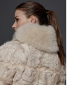 Beige lambskin coat