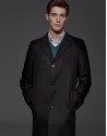 Black cashmere and wool classic coat