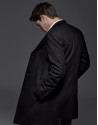 Black cashmere and wool classic coat