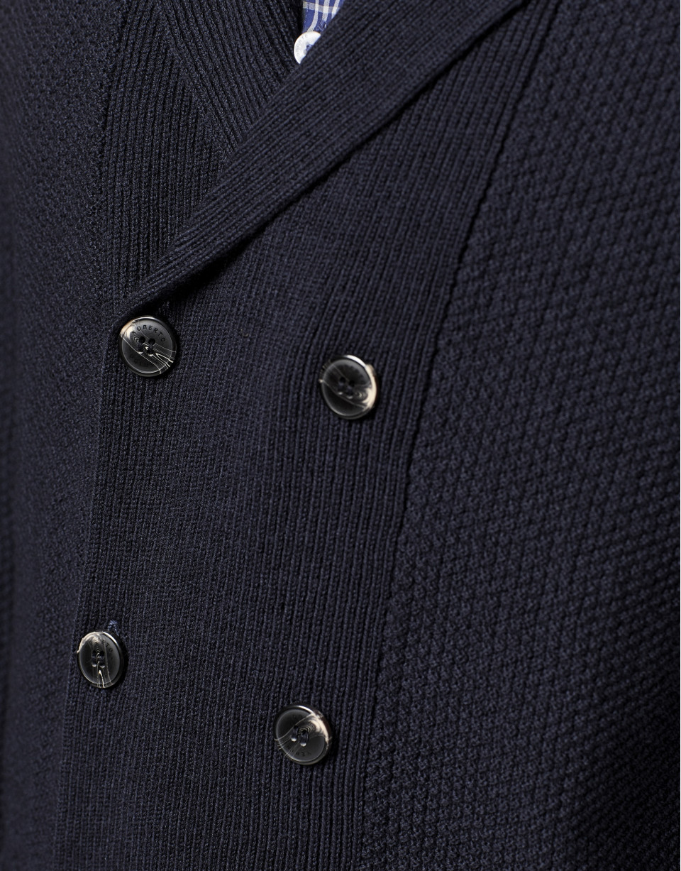 Navy blue double-breasted jacket