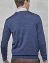 Jersey cuello pico lana azulón