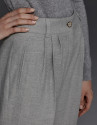 Beige herringbone pants with darts