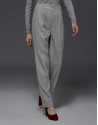 Beige herringbone pants with darts