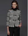 Chaqueta cheviot flecos gris