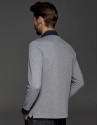 Polo de manga larga jaquard marino