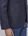 Navy blue checked sports jacket