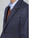 Navy blue checked sports jacket