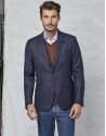 Navy blue checked sports jacket