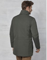 Khaki parka with hood and fur