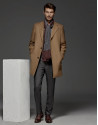 Camel cashmere and wool classic coat