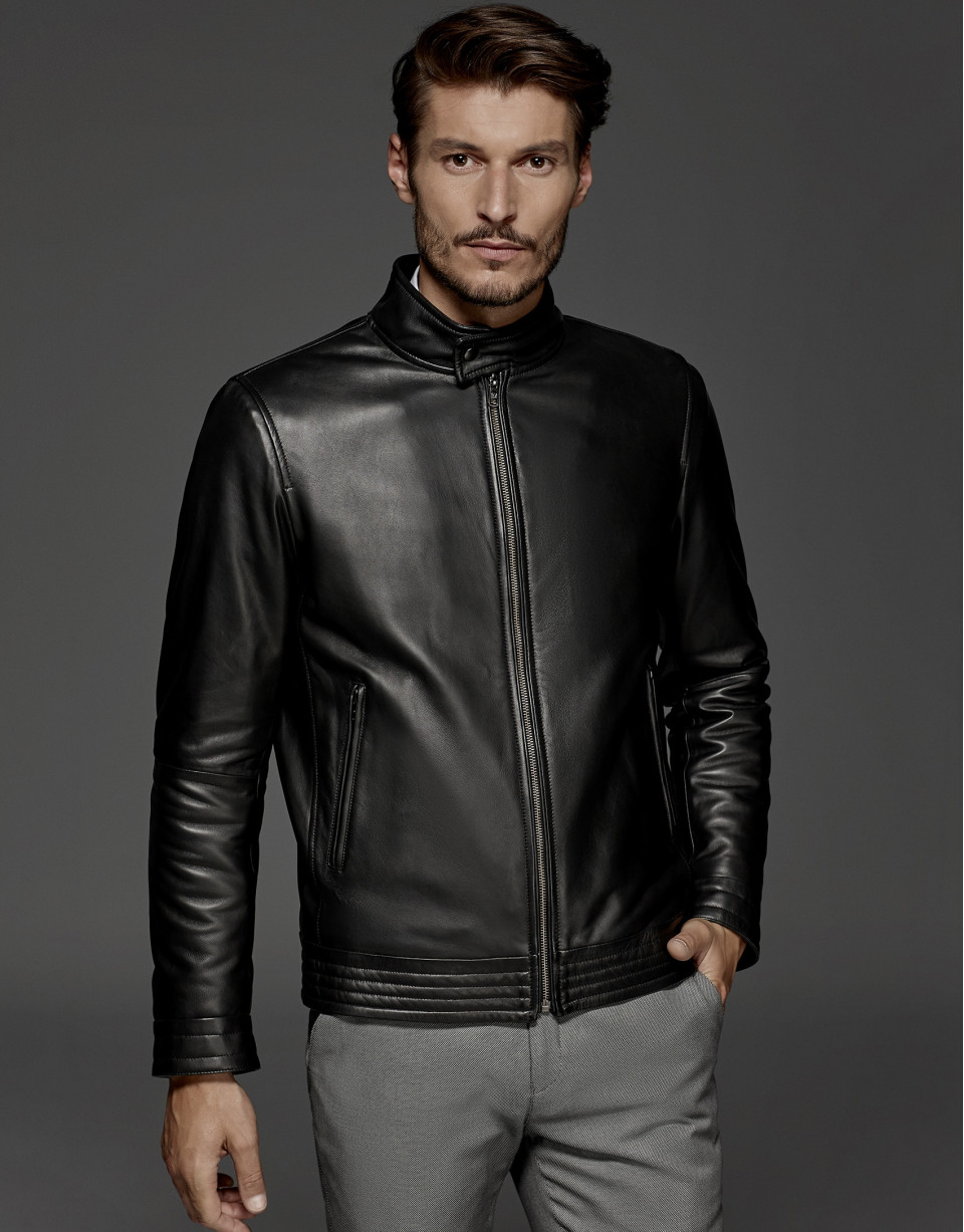 Black windbreaker with Mao collar