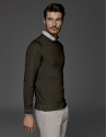 Jersey cuello caja tintado color caqui