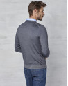 Gray dyed sweater with square collar