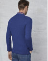 Blue braided and cable-stitched sweater