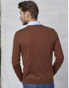 Brown wool sweater with V neck