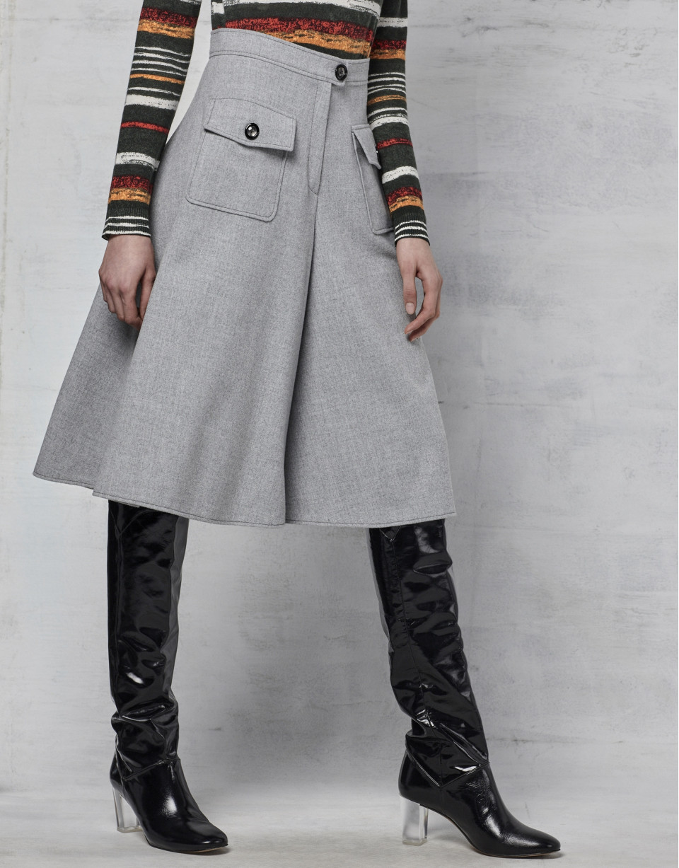 Falda pantalón gris plata